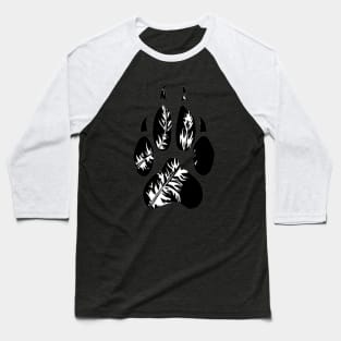 Feather Wolf Paw Print Baseball T-Shirt